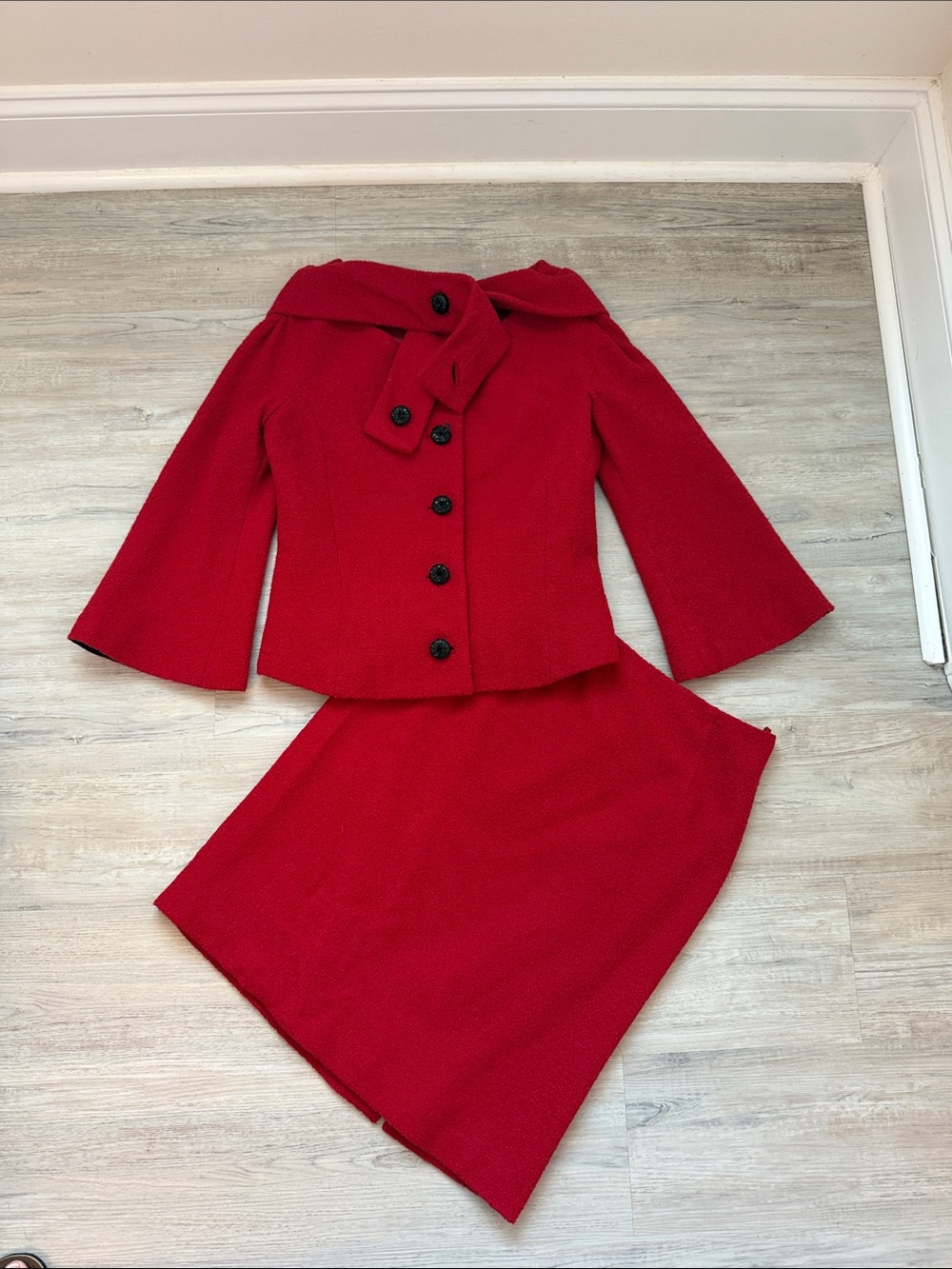Carolina Herrera Red Two-Piece Suit